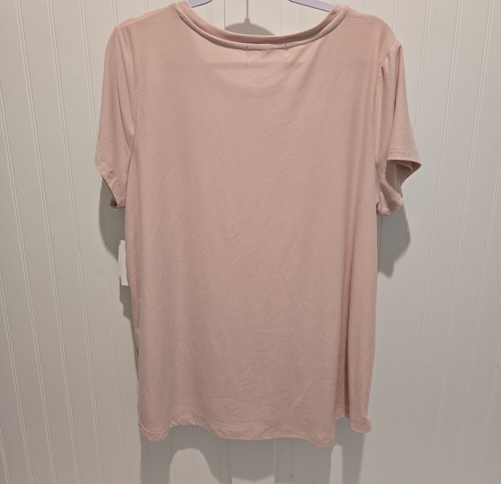 Planet Gold Ash Pink Essential Knit Tee – Size 2X, NWT - Picture 2 of 6
